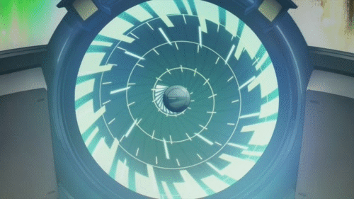 Animated GIF of a spiral guage from Gurren Lagann filling up