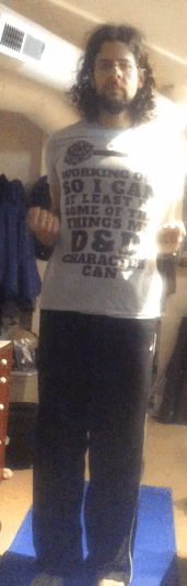 Animated GIF of the author demonstrating the Squat