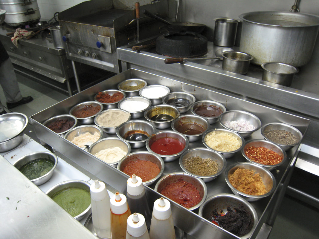Mise-en-place for a professional kitchen