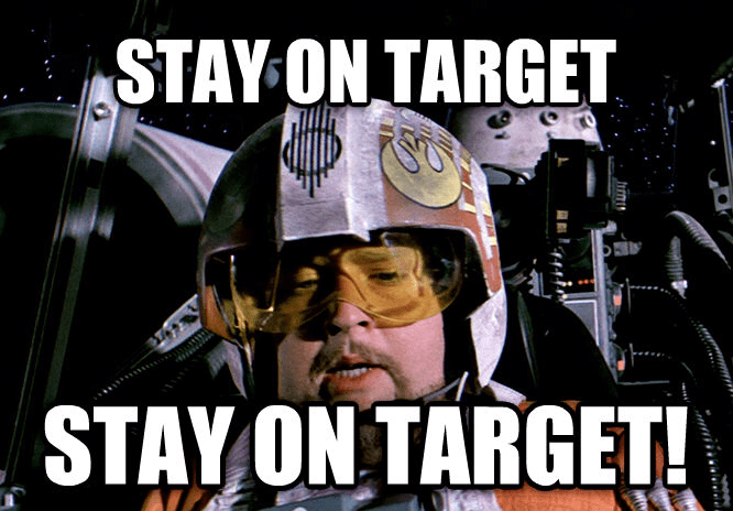 Still frame from inside X-wing of 