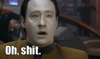 Animated GIF of Data from Star Trek: The Next Generation saying 