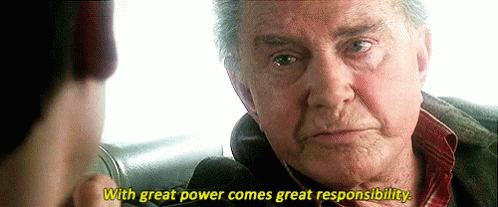 Animated GIF of Uncle Ben telling Peter Parker, 