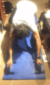 Animated GIF of the author demonstrating the Twist Pushup.