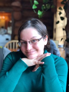 The author's wife at Morris Fireside