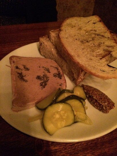 Toro Bravo’s liver terrine, served with Leviant bread, house mustard and pickles
