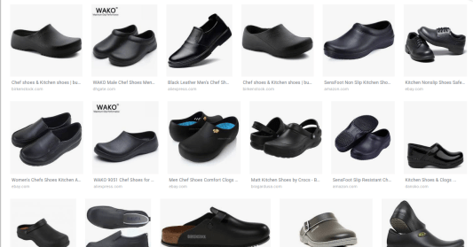 Google Search Results for kitchen shoes