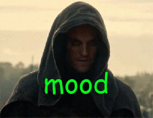 Animated GIF of a crying man in a hoodie with the word “Mood” superimposed ove r it