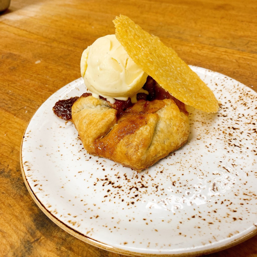 A Caramel Apple Galette with Cheddar Cheese Crisp